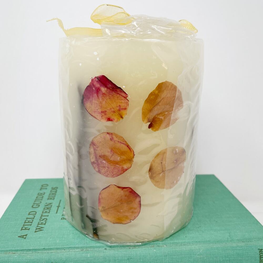 Vintage Bed Bath & Beyond 4" x 5" Inlaid Candle Rose Petals - Picture 3 of 6